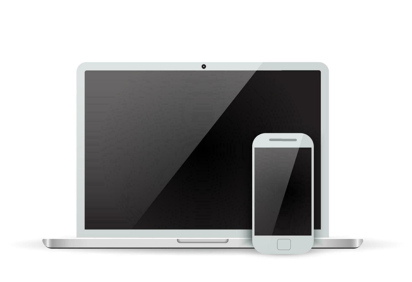 Set laptop and mobile phone vector