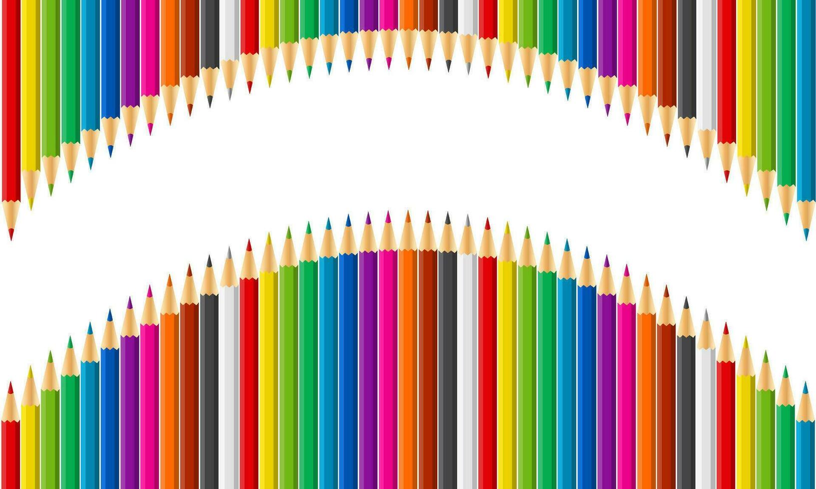 Rainbow vector set of colored pencils