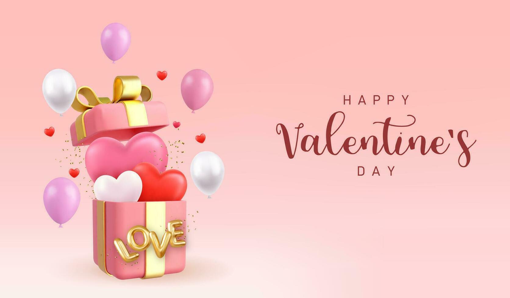 3d Valentine s day design. vector