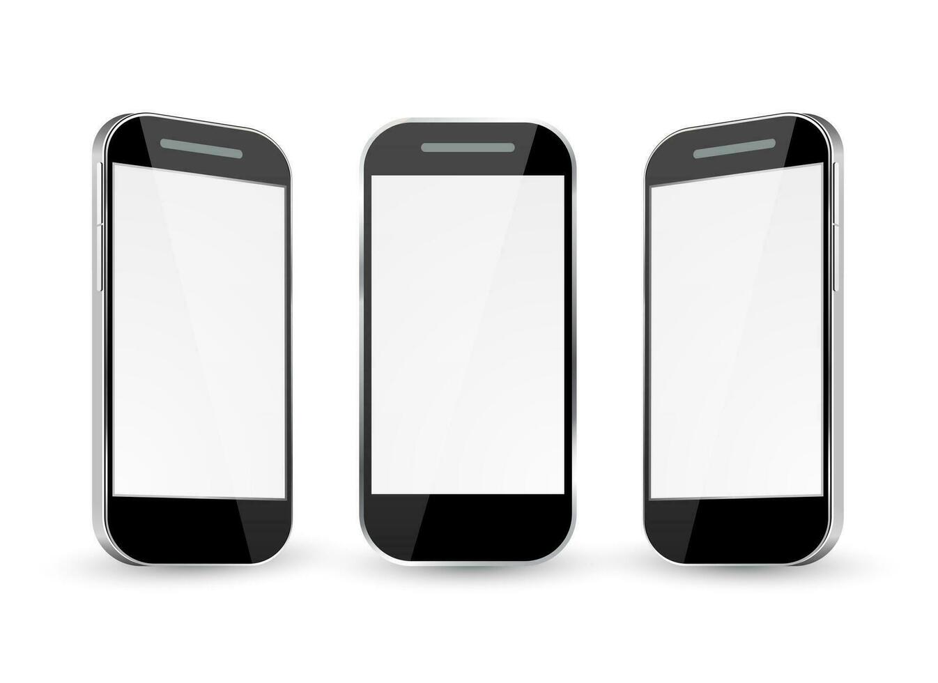 Mobile Phone with different views. vector