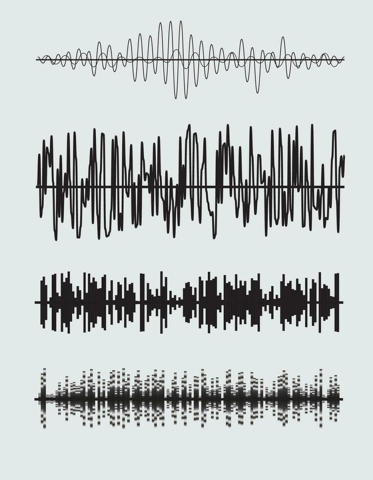 Vector sound waves set.