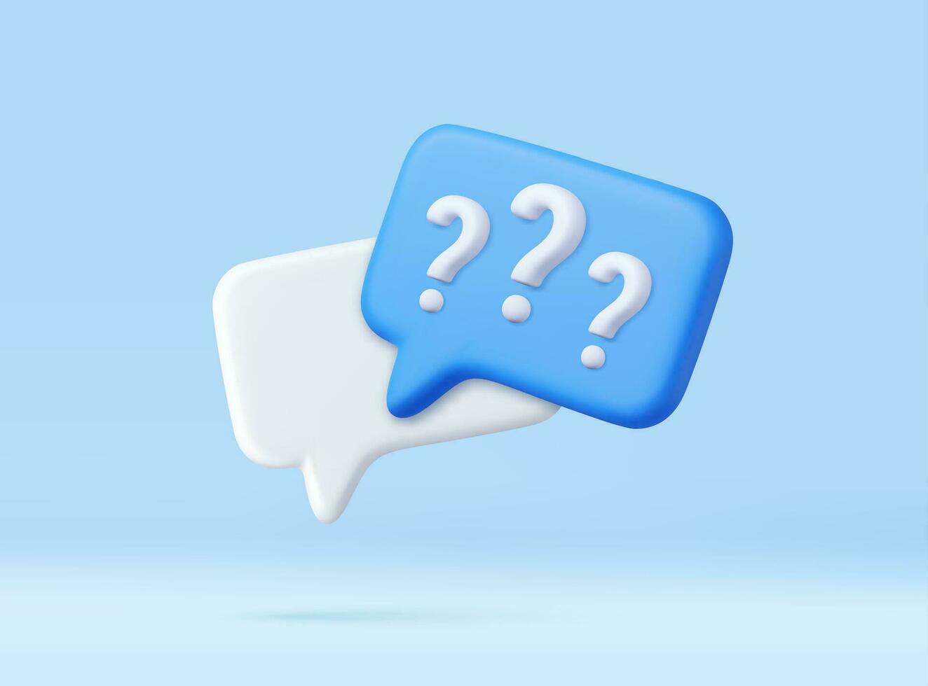 3d rendering faq icon, vector