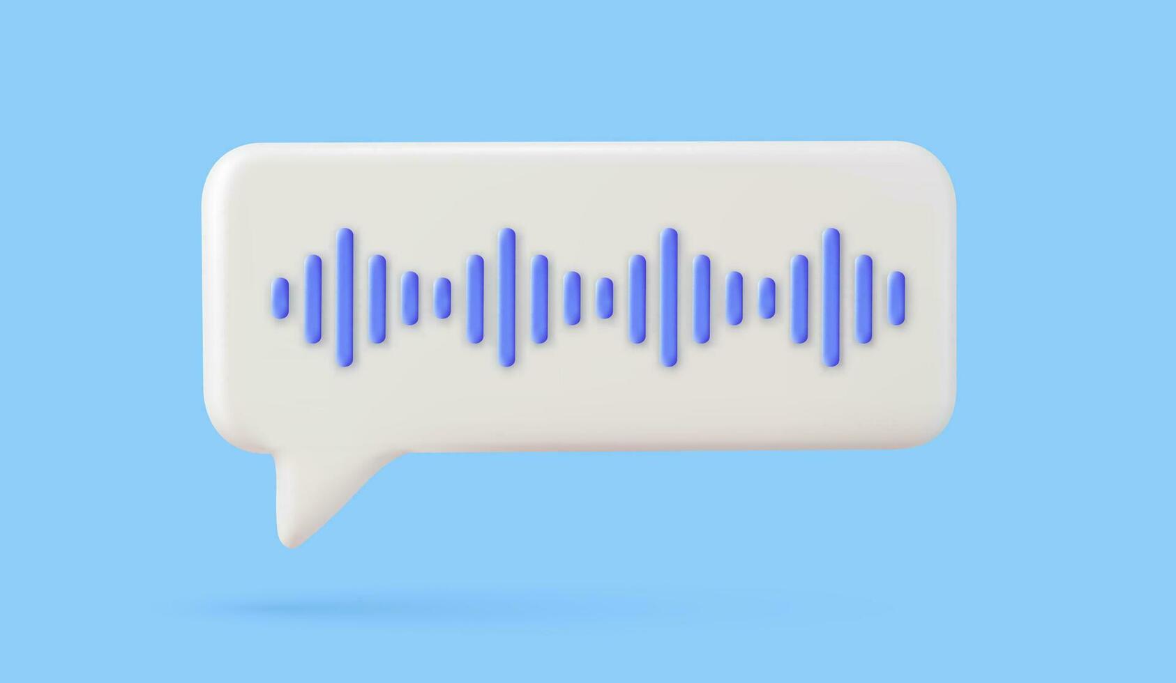 3d Voice message chat bubble icon vector