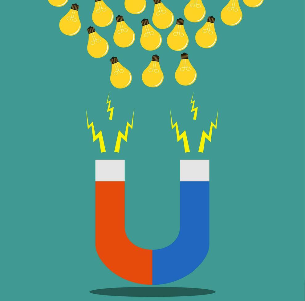 Magnet lamp concept vector