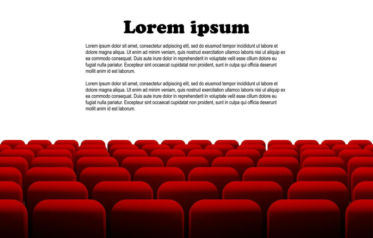 Rows of red cinema or theater seats vector