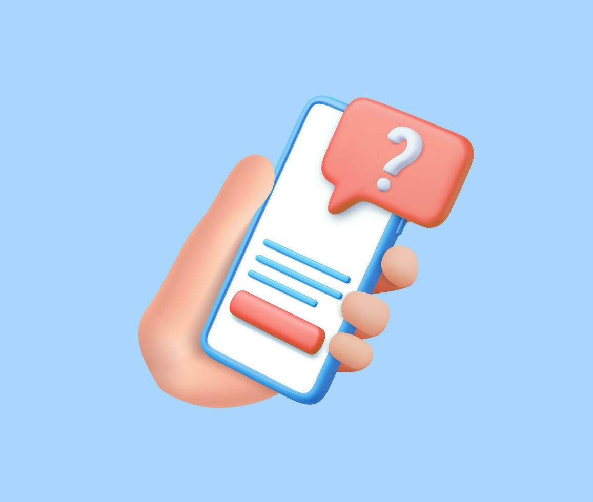3d question mark icon and question button vector