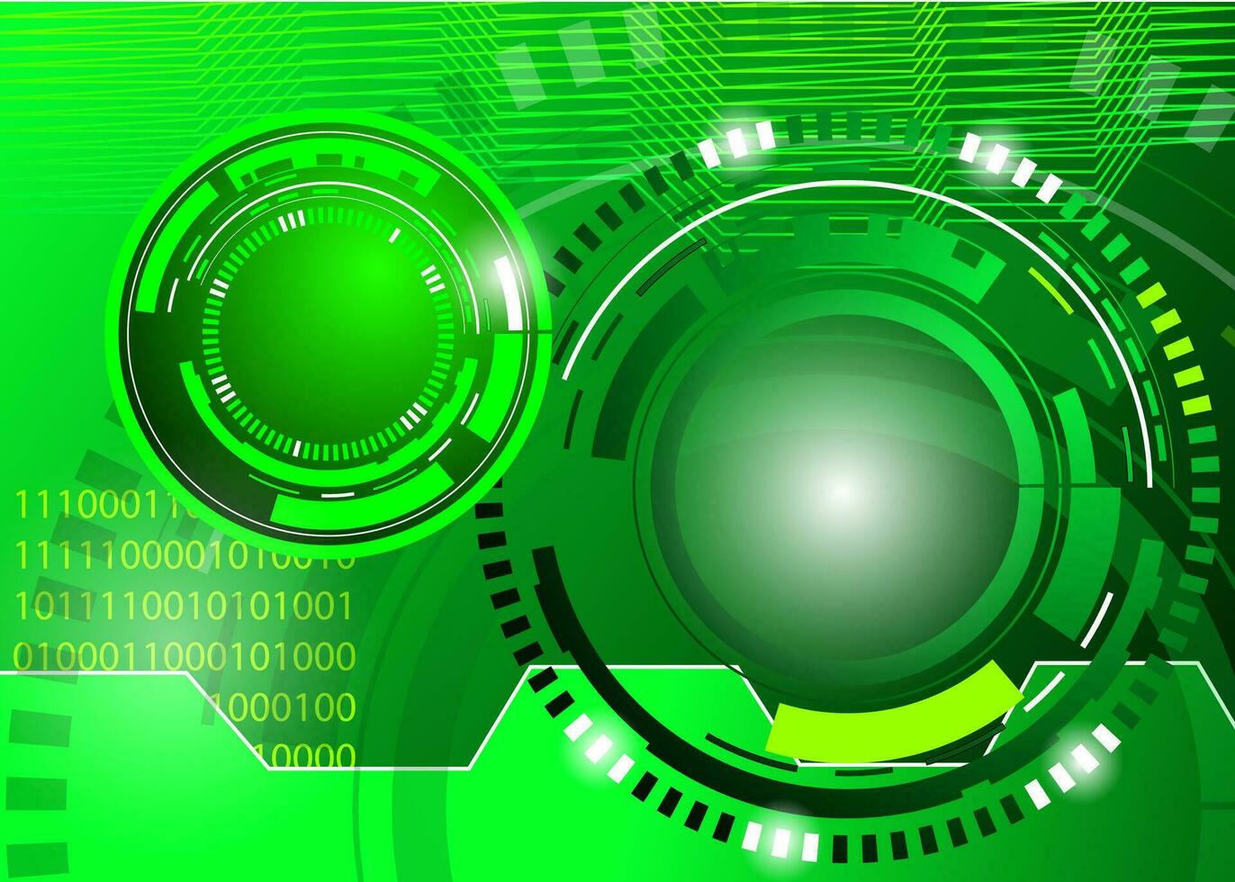 circle green abstract techno background vector