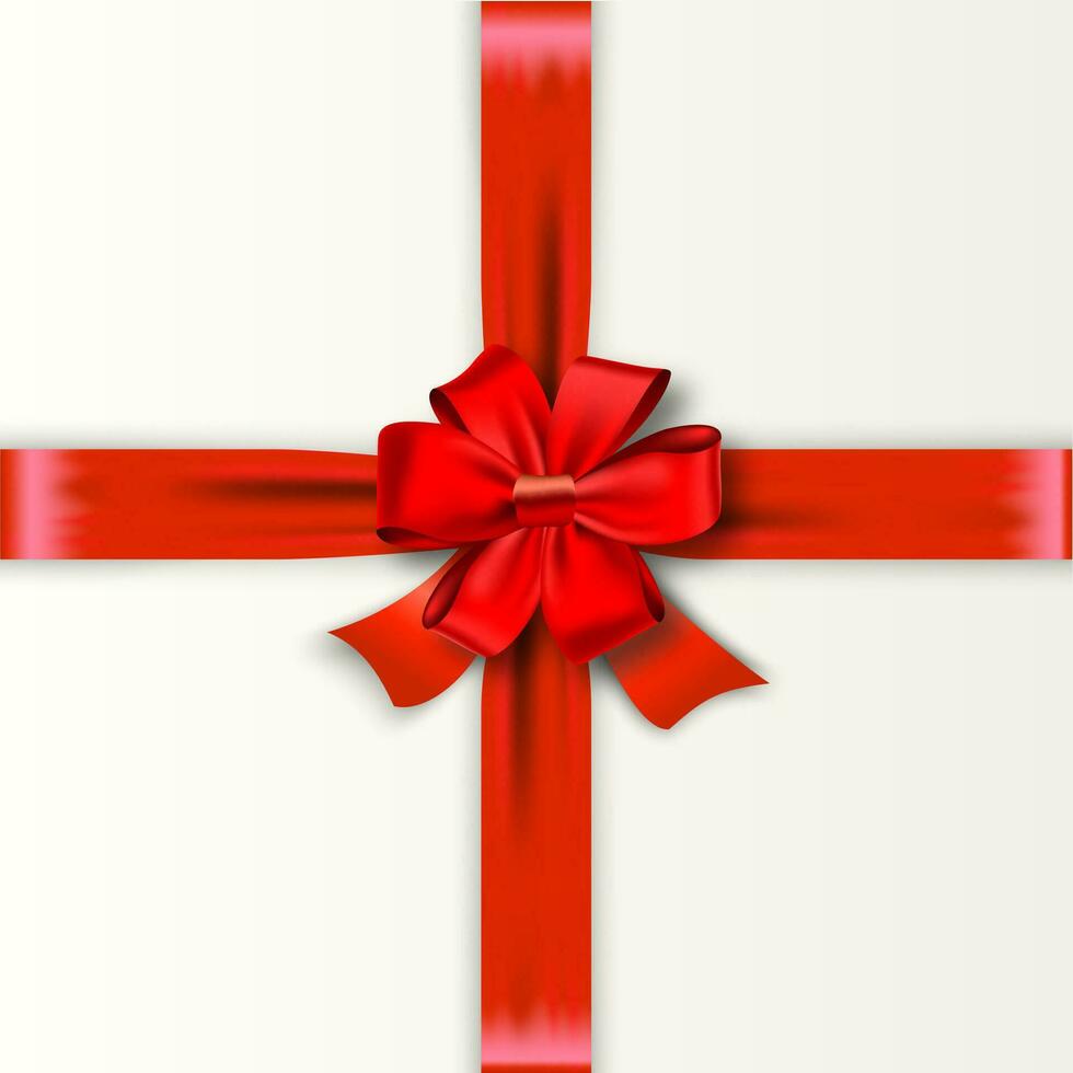 Red Ribbon with Satin Bow vector
