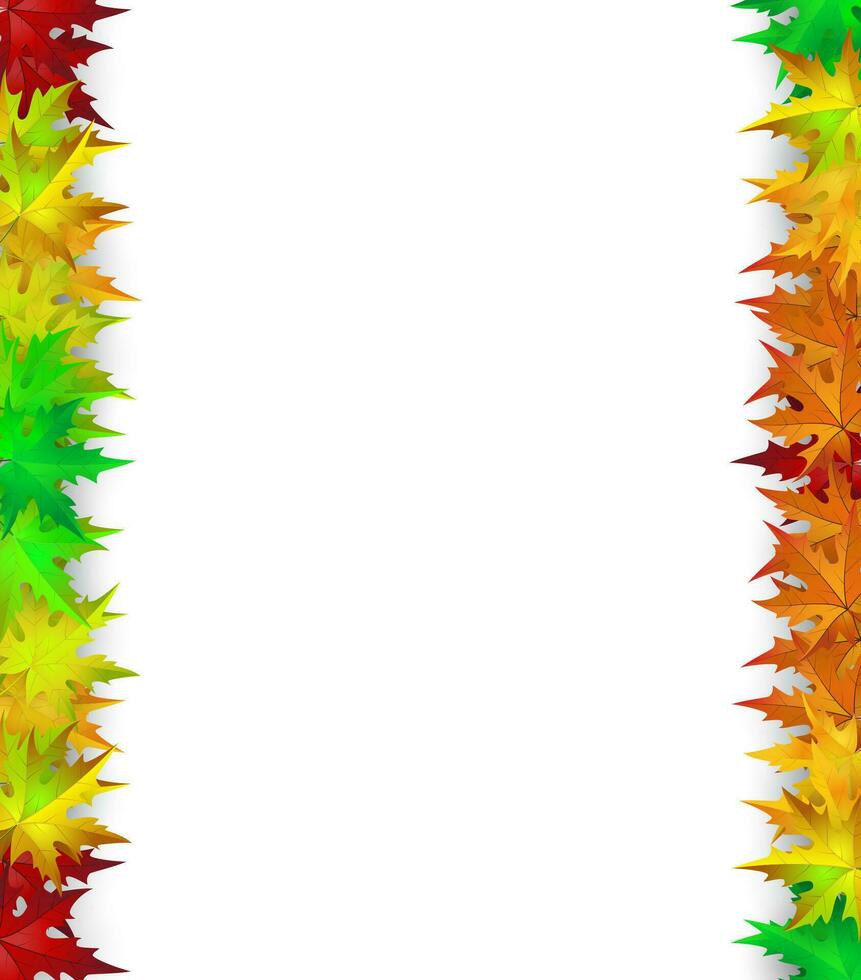 Vector background decorated with colorful autumn leaves,