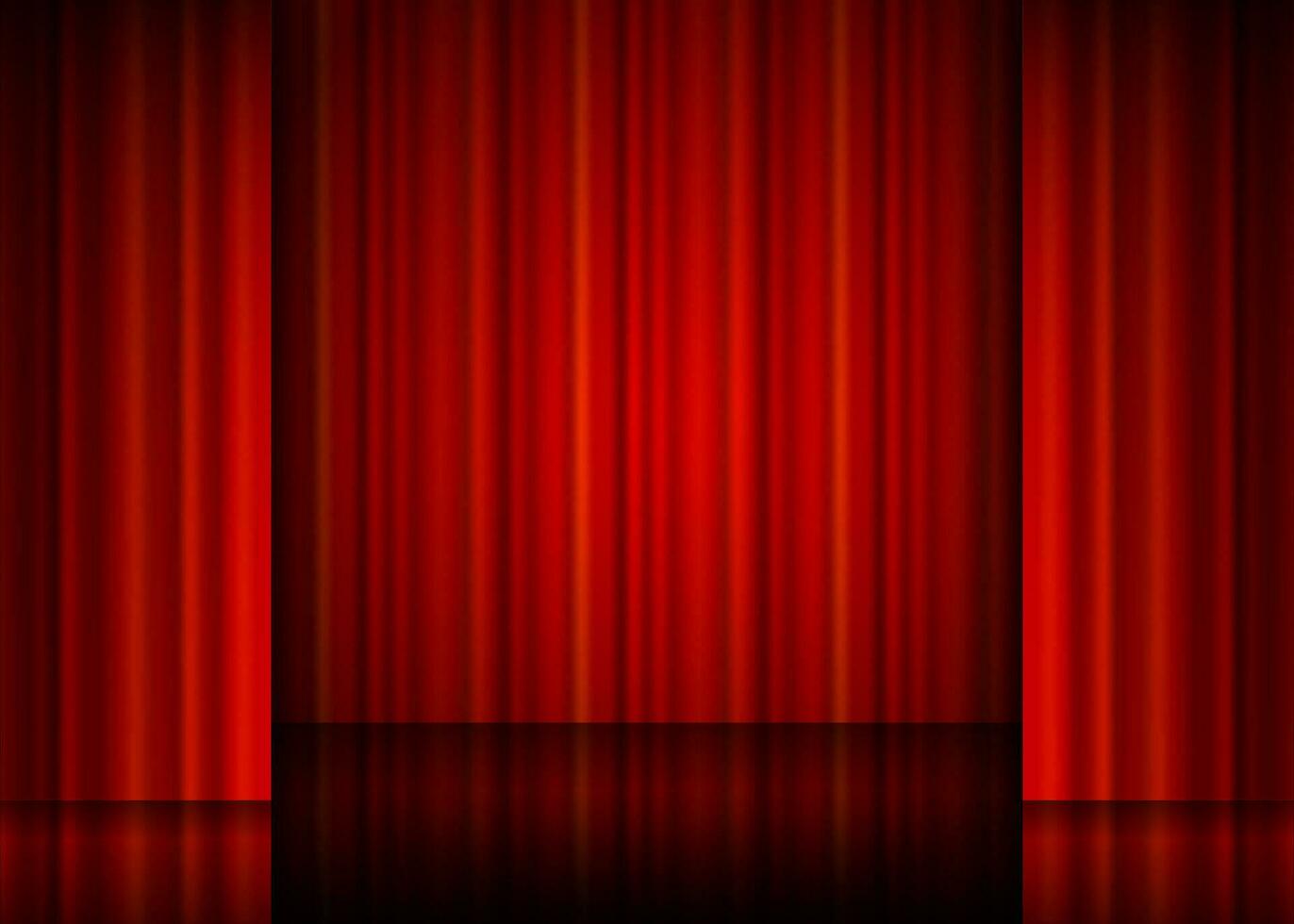 Close view of a red curtain. vector
