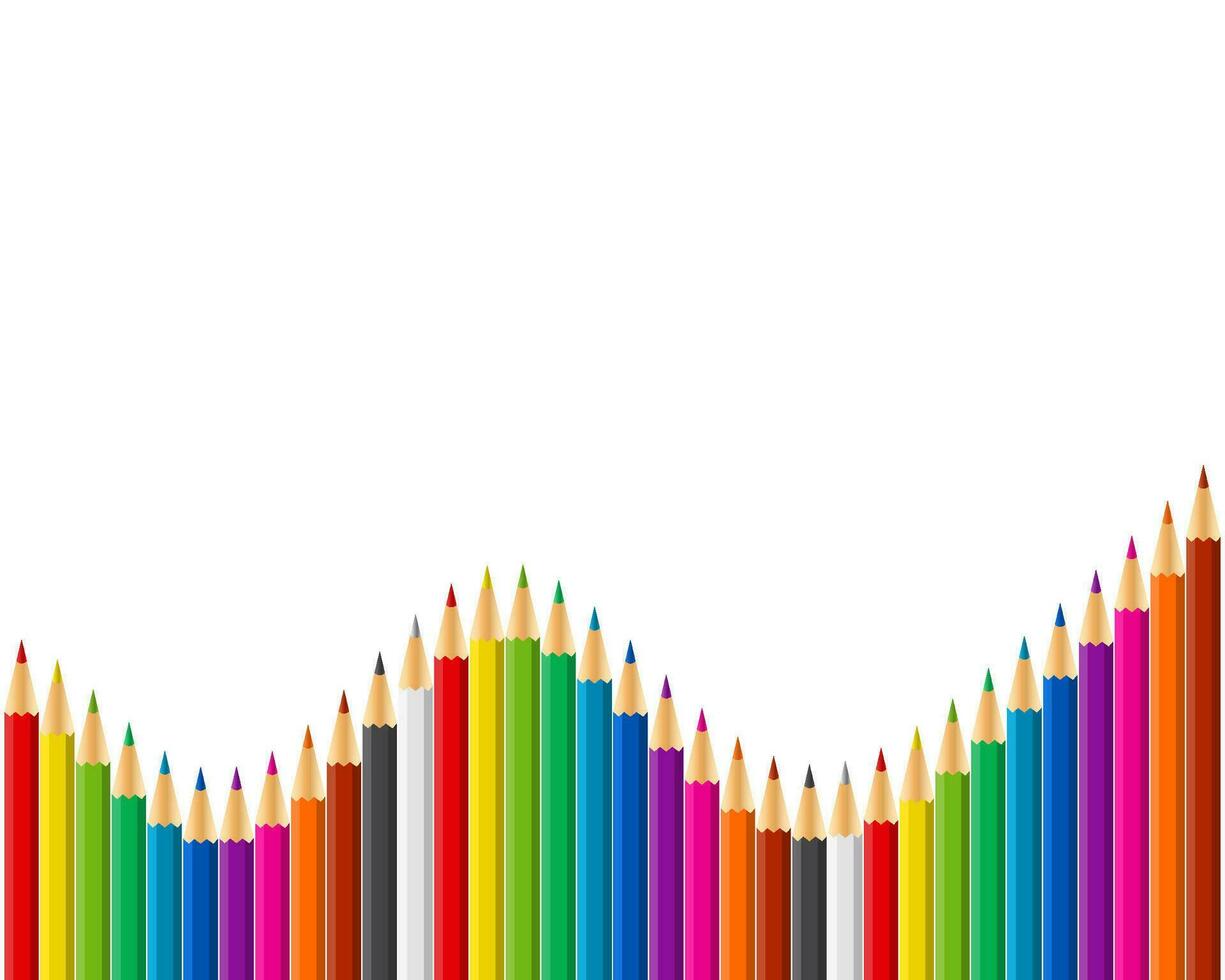 Rainbow vector set of colored pencils