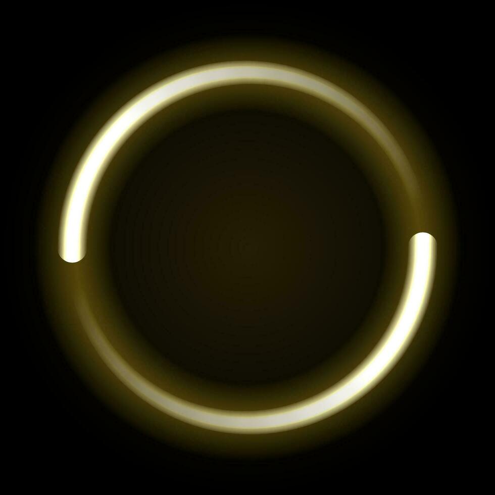 Gold flowing lights circle vector
