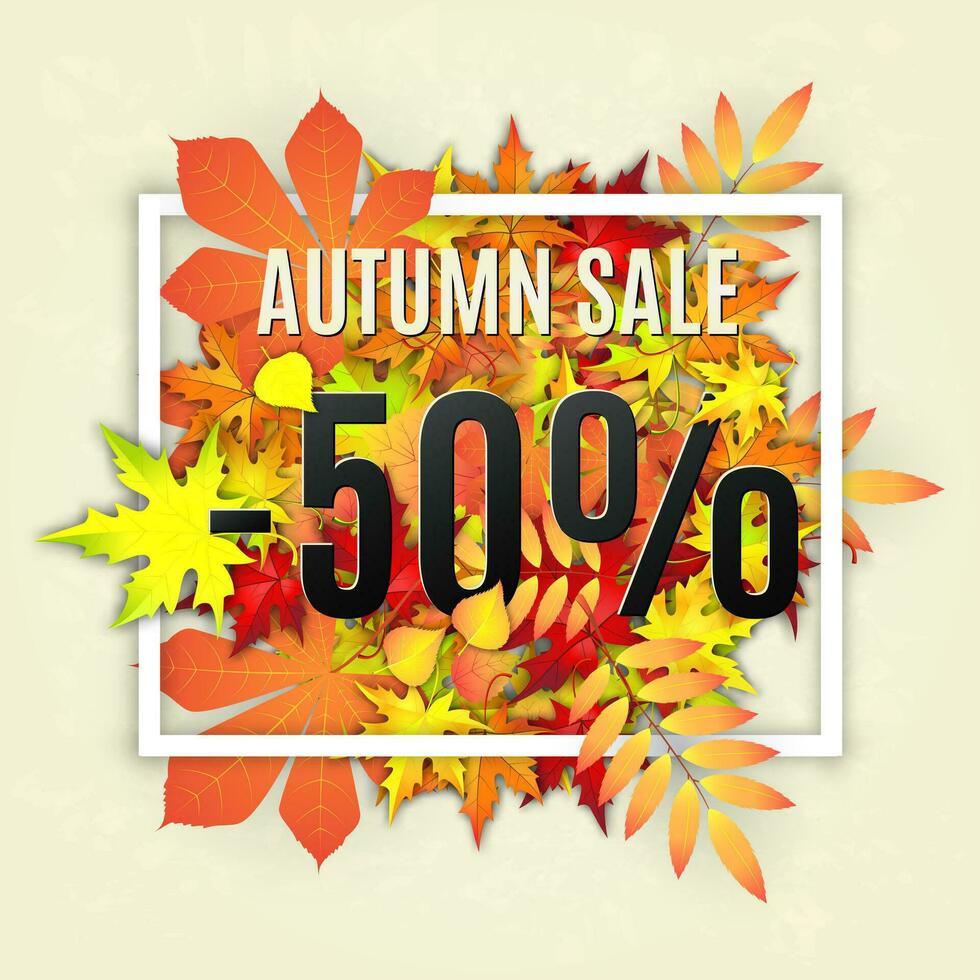 Autumn sale vector banner