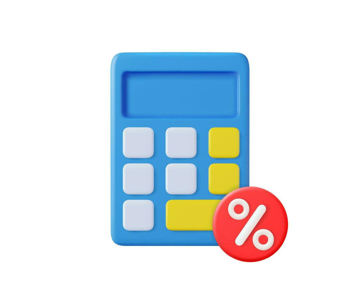 3d calculator icon vector