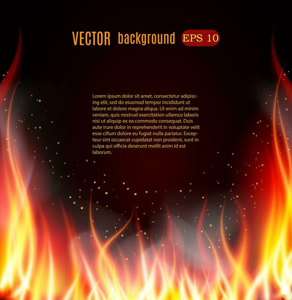 Burn flame fire vector background