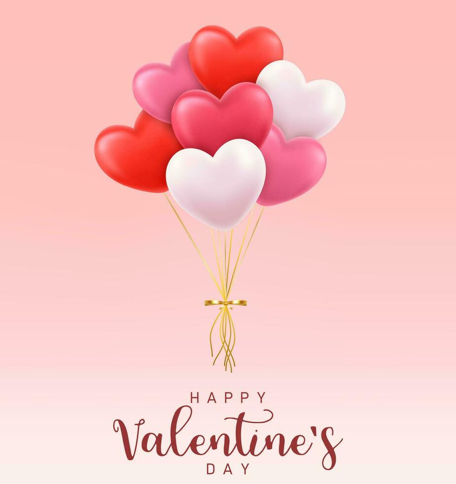 3d Valentine's day background vector