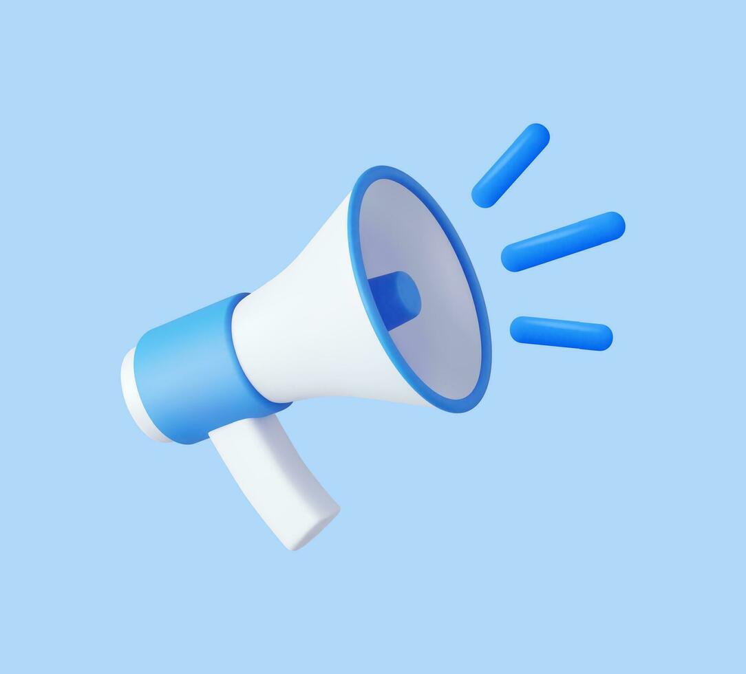 3d plastic megaphones vector