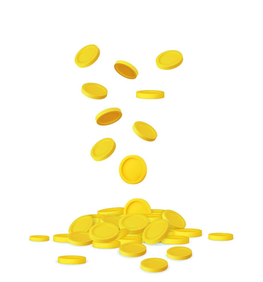 3D Stack of Gold Coins Icon vector