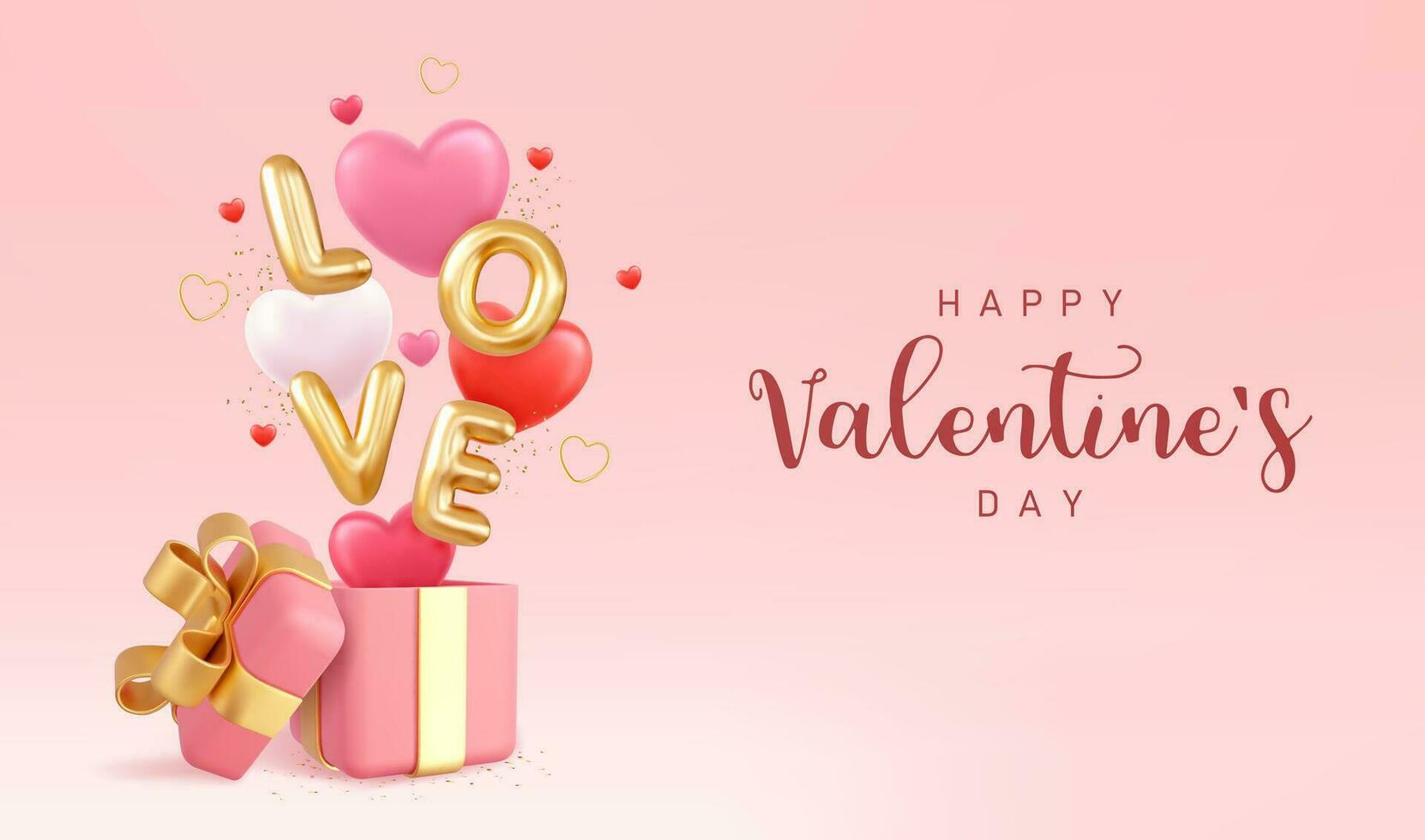 3d Valentine s day design. vector