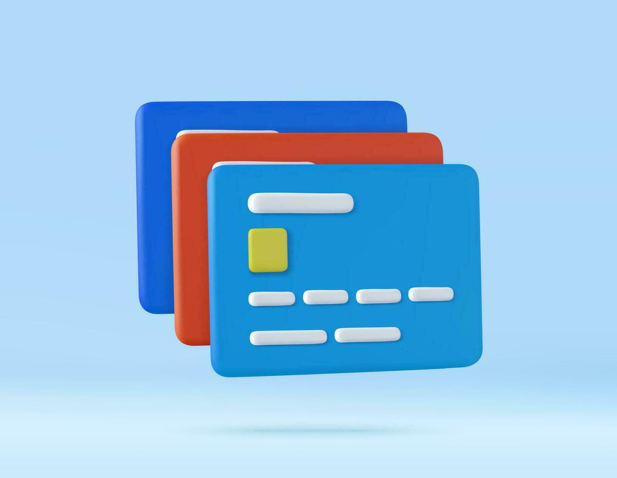 3D credit card vector