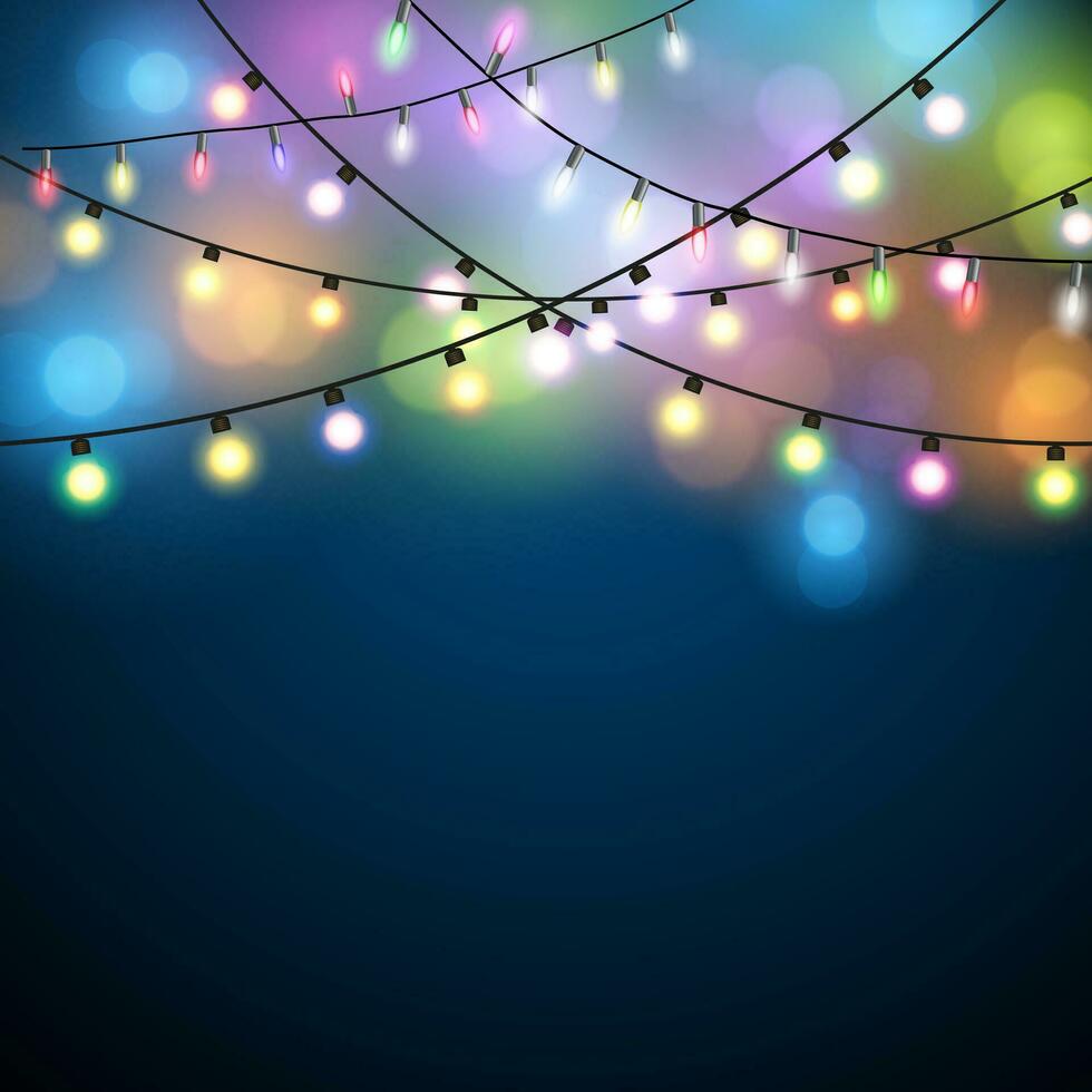 Christmas Lights Background. vector