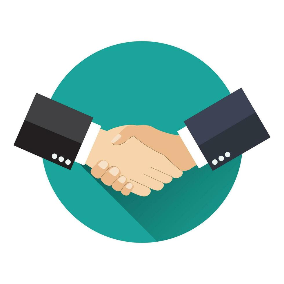 Shake hand flat icon vector