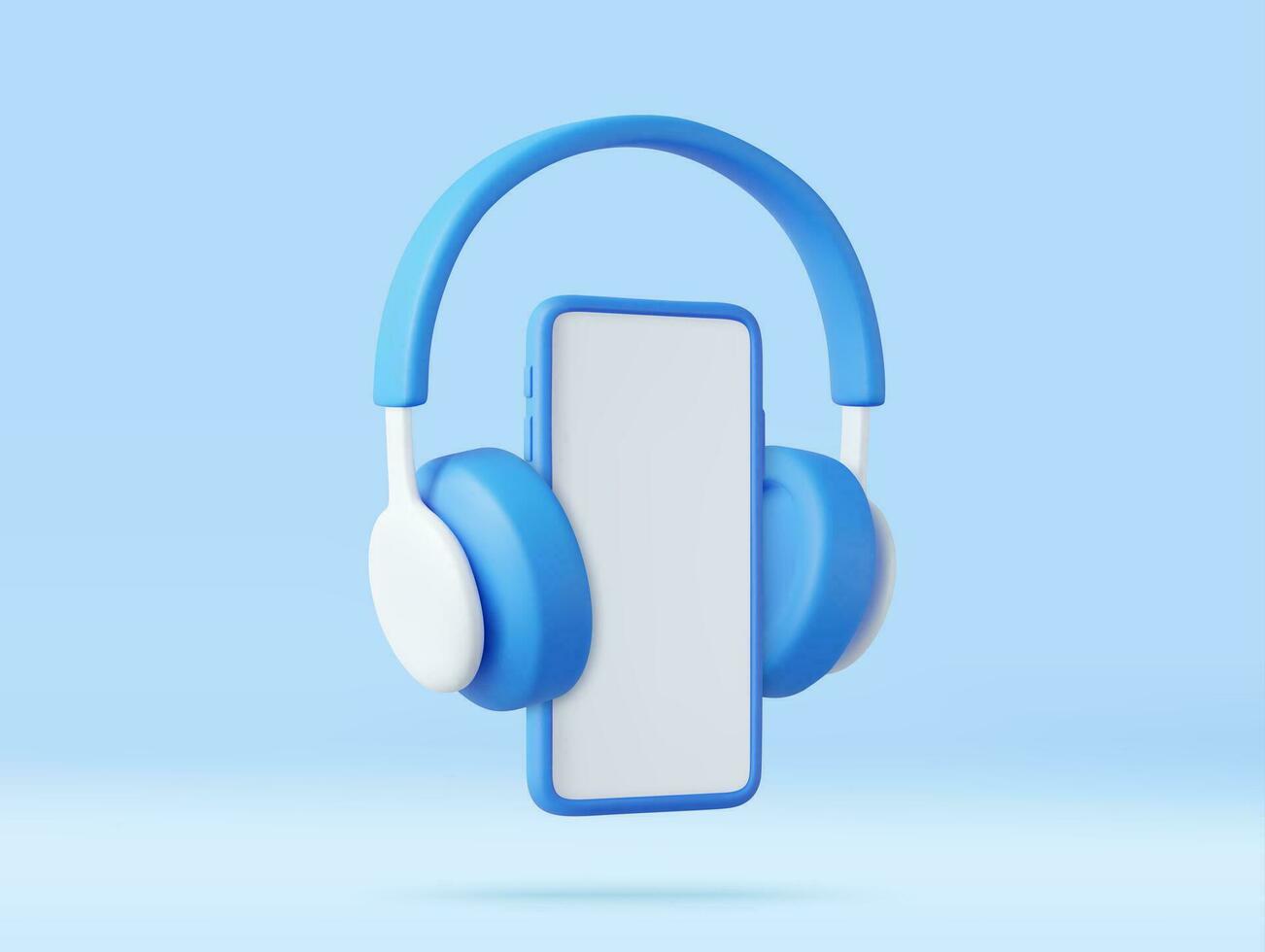 3d portátil auriculares con teléfono vector