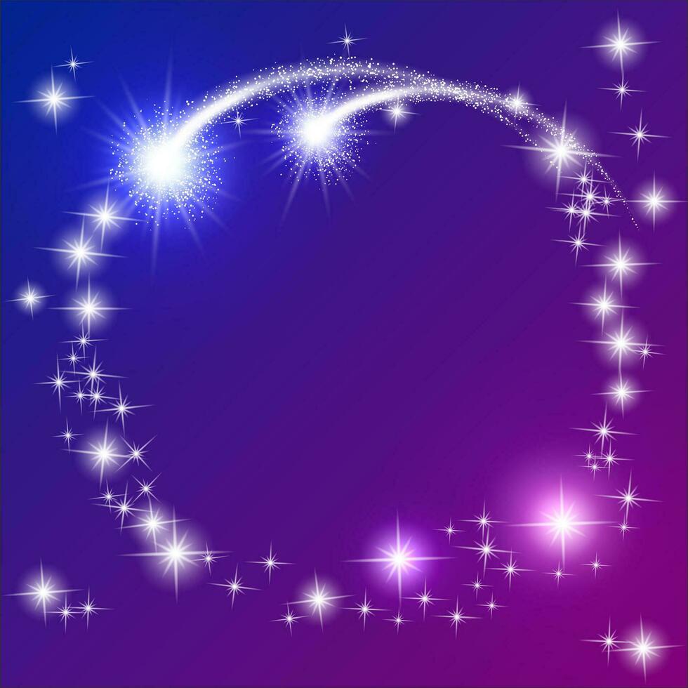 Glowing blue background with sparkle stars vector