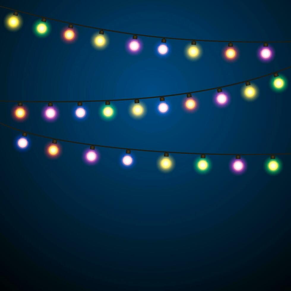 Christmas Lights Background. vector