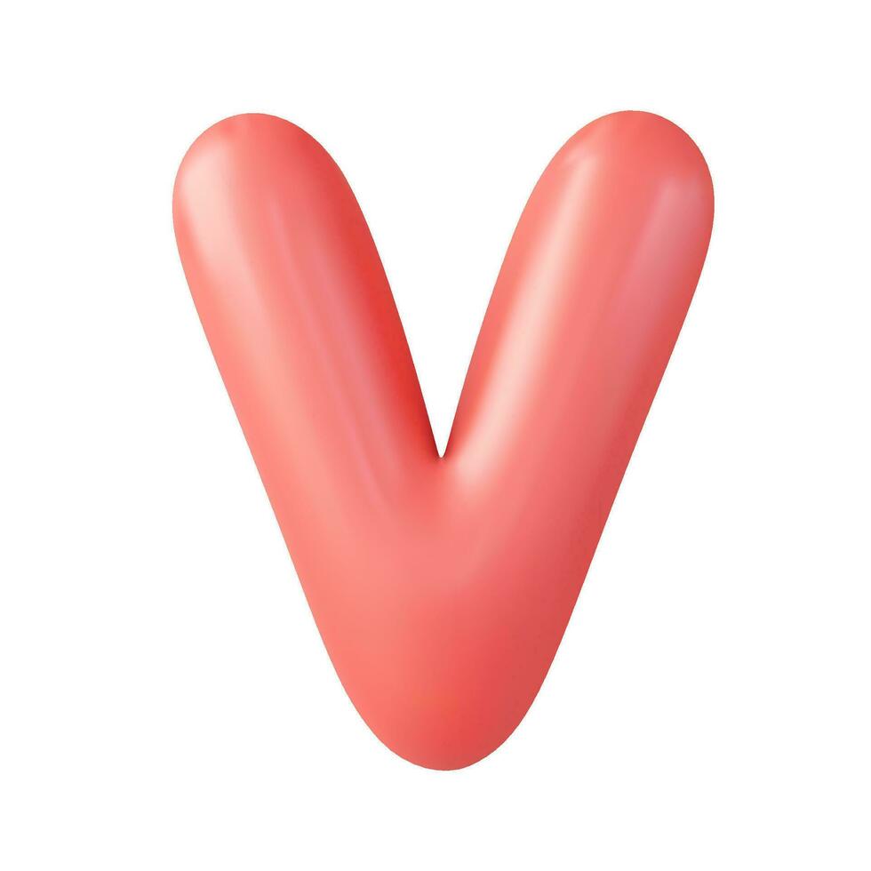 3d letter V uppercase vector