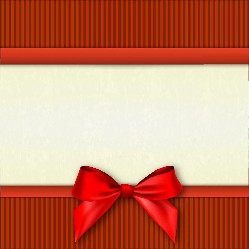 White text place with red ribbons and bow vector