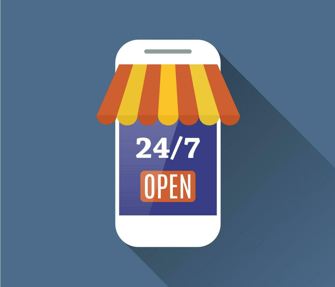 Concept of day and night online shop. vector