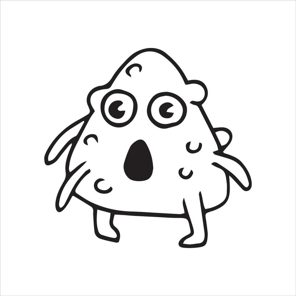 cute character virus, bacteria. vector drawing in doodle style, cartoon.