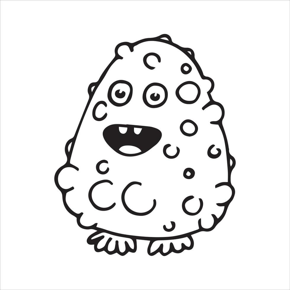 cute character virus, bacteria. vector drawing in doodle style, cartoon.