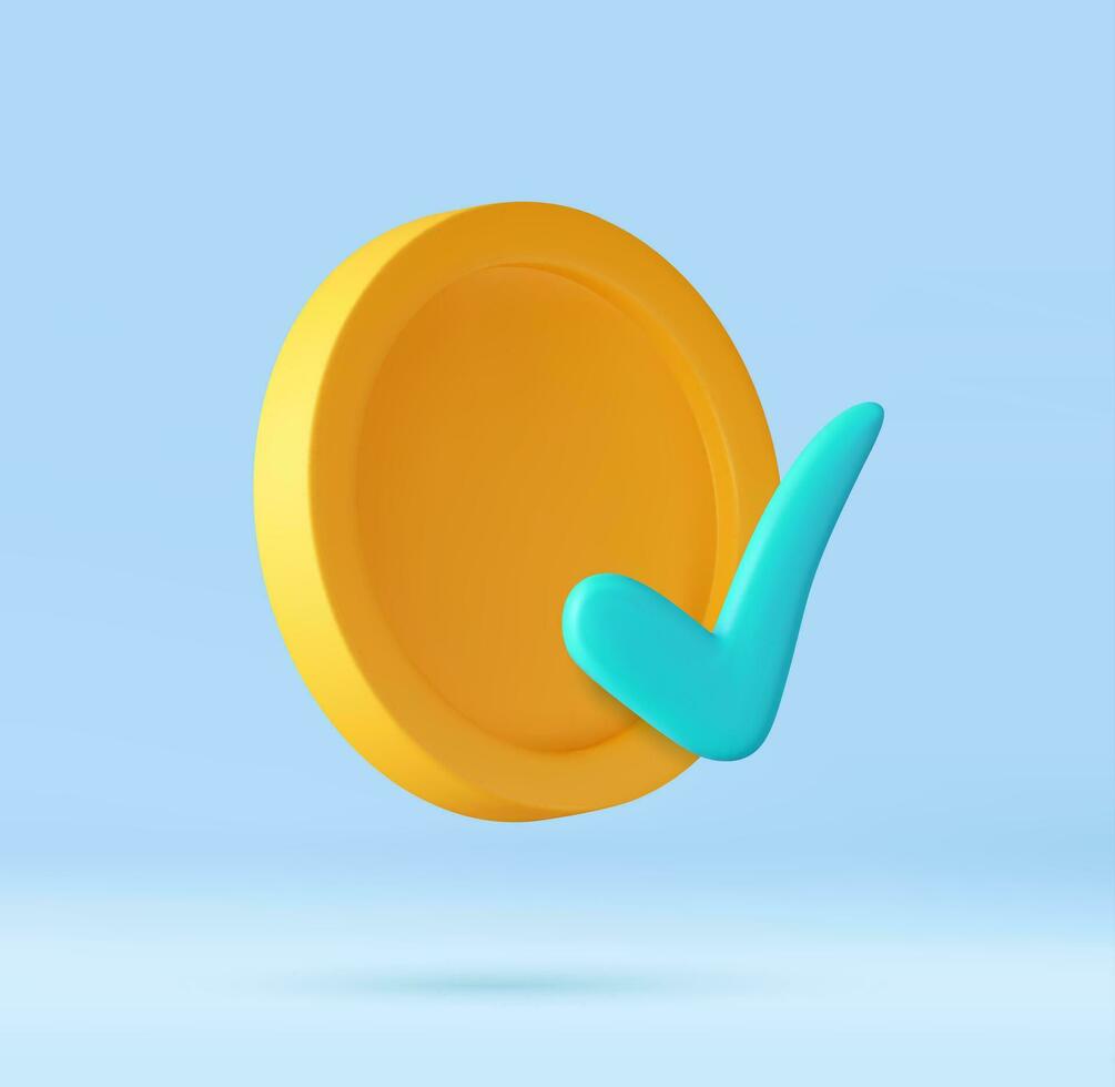 3D money coin saving vector