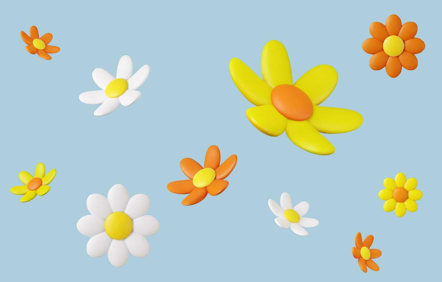 3d colorful daisy flower vector