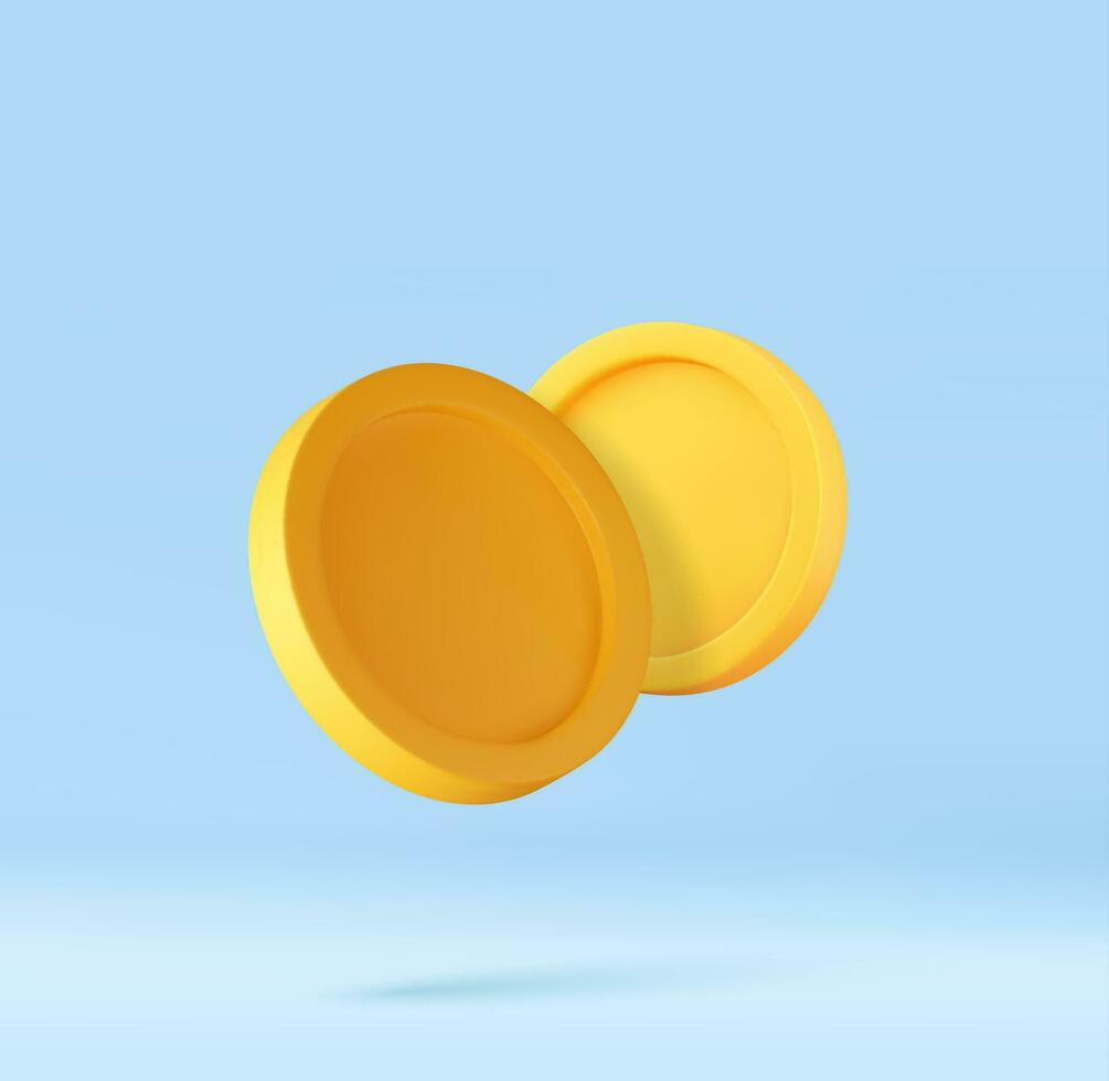 3D money coin saving vector