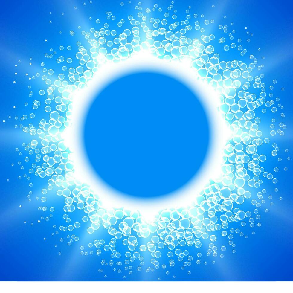 shiny bubbles in blue water vector