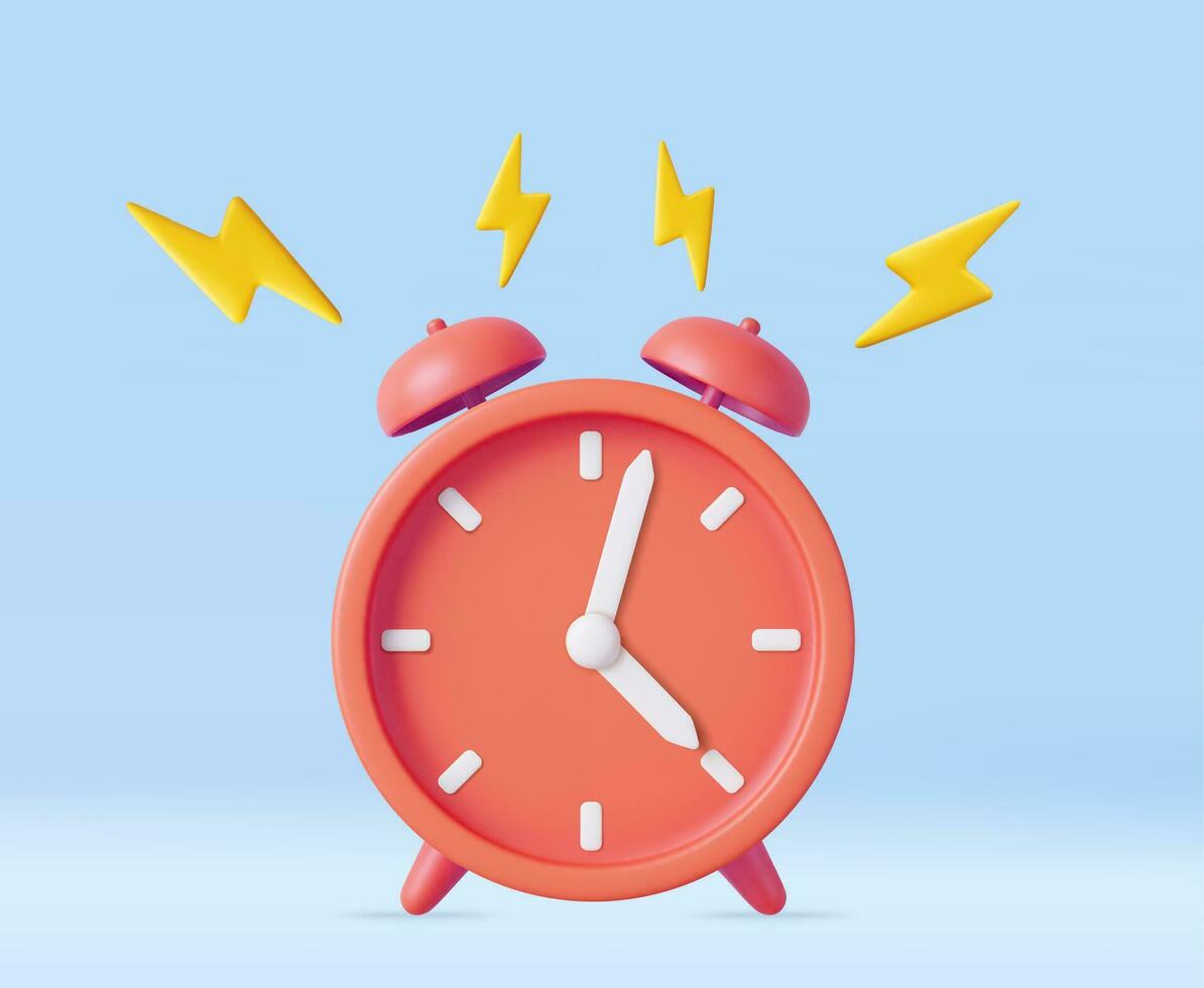 3d alarm clock vector