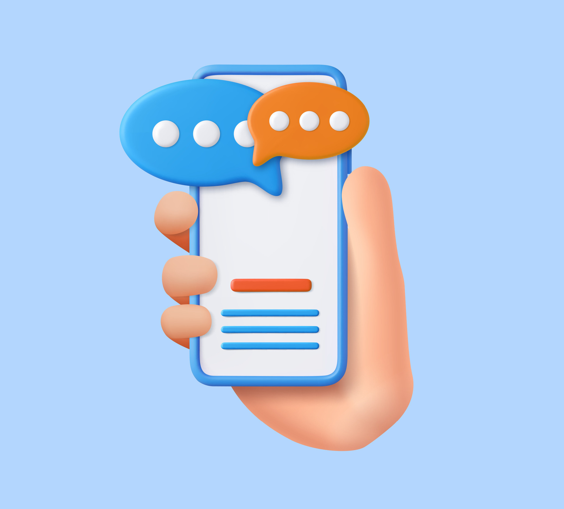 3D render smartphone with floating chat 36143785 Vector Art at Vecteezy