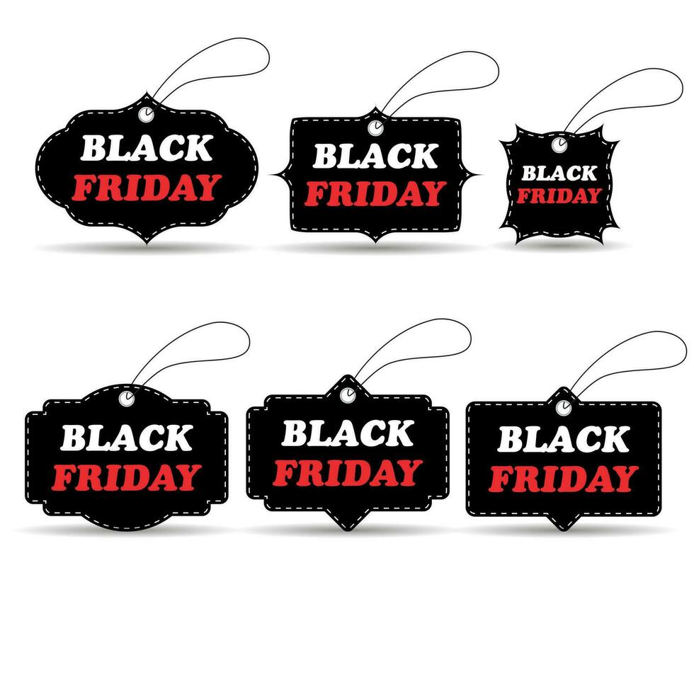 Set black friday discount vector