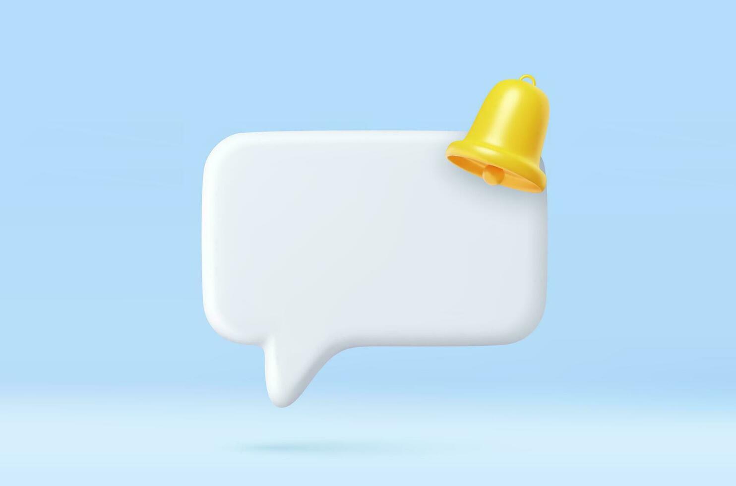 Notification 3D icon. vector