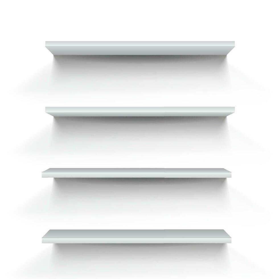 Set of four bookshelves vector