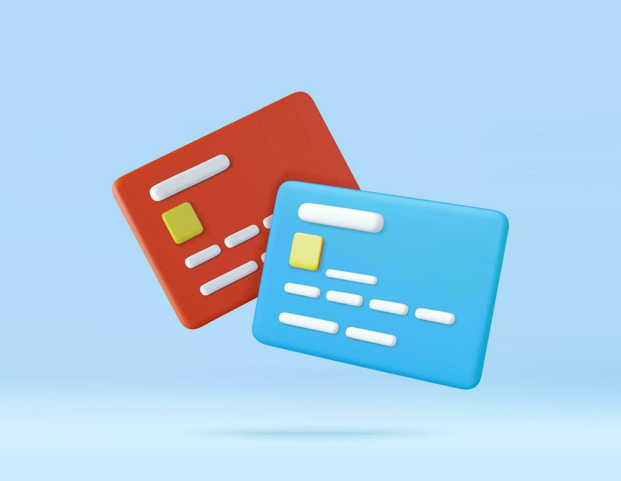 3D credit card vector