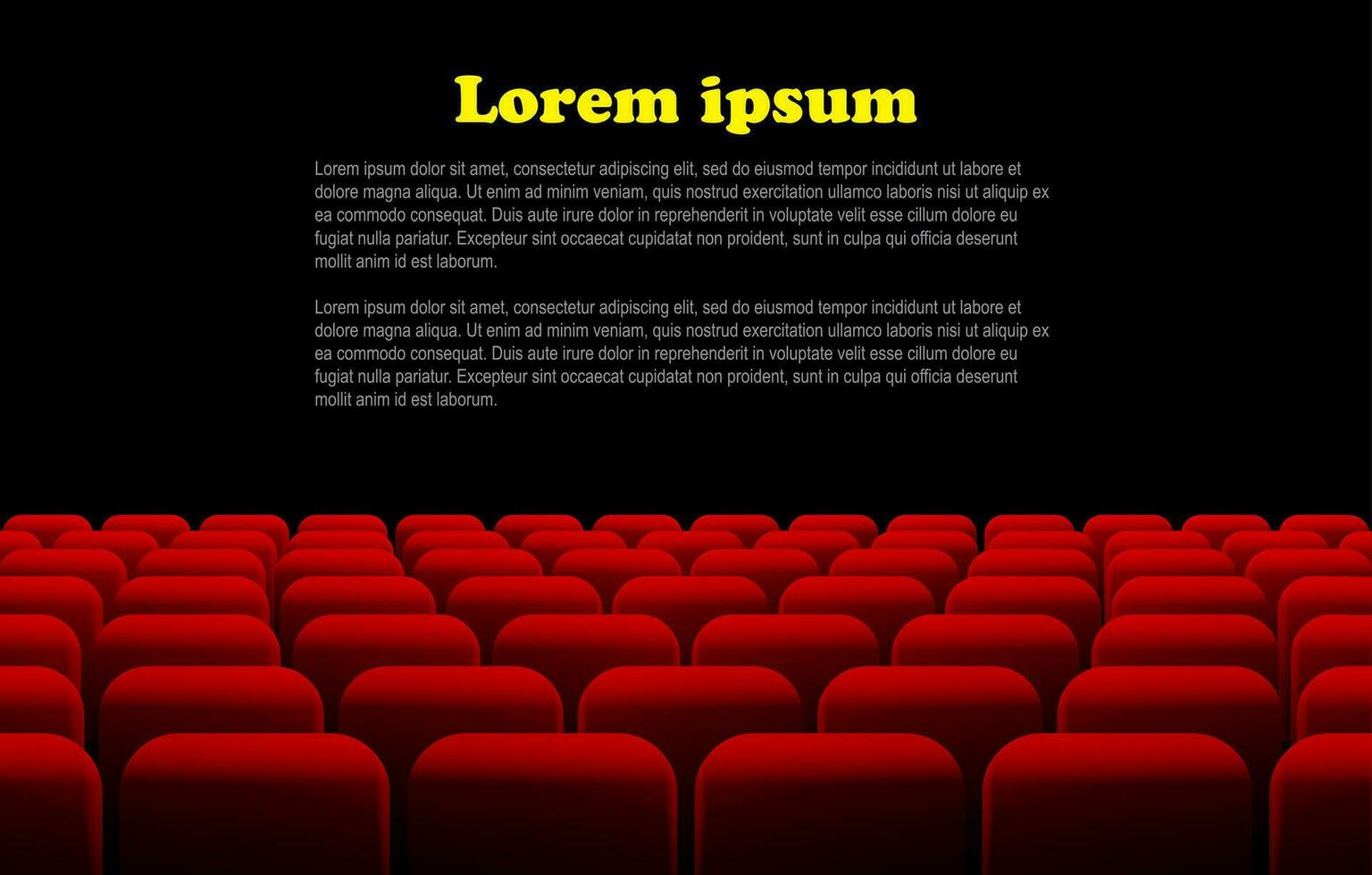 Rows of red cinema or theater seats vector