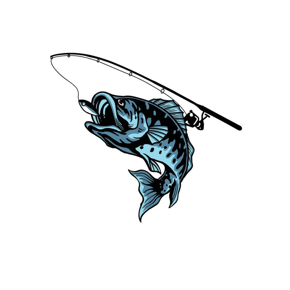 Fishing logo design illustration. Fishing sport logo vector