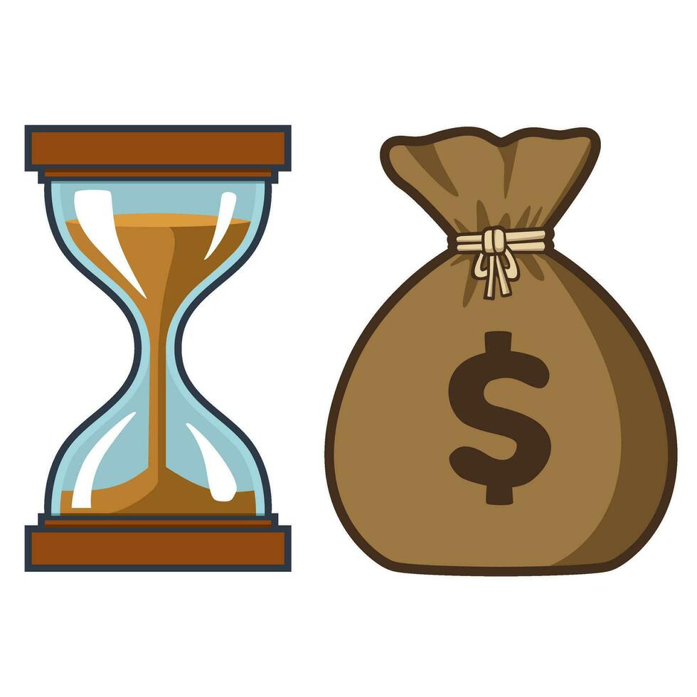 Time and Money Emote Illustration vector