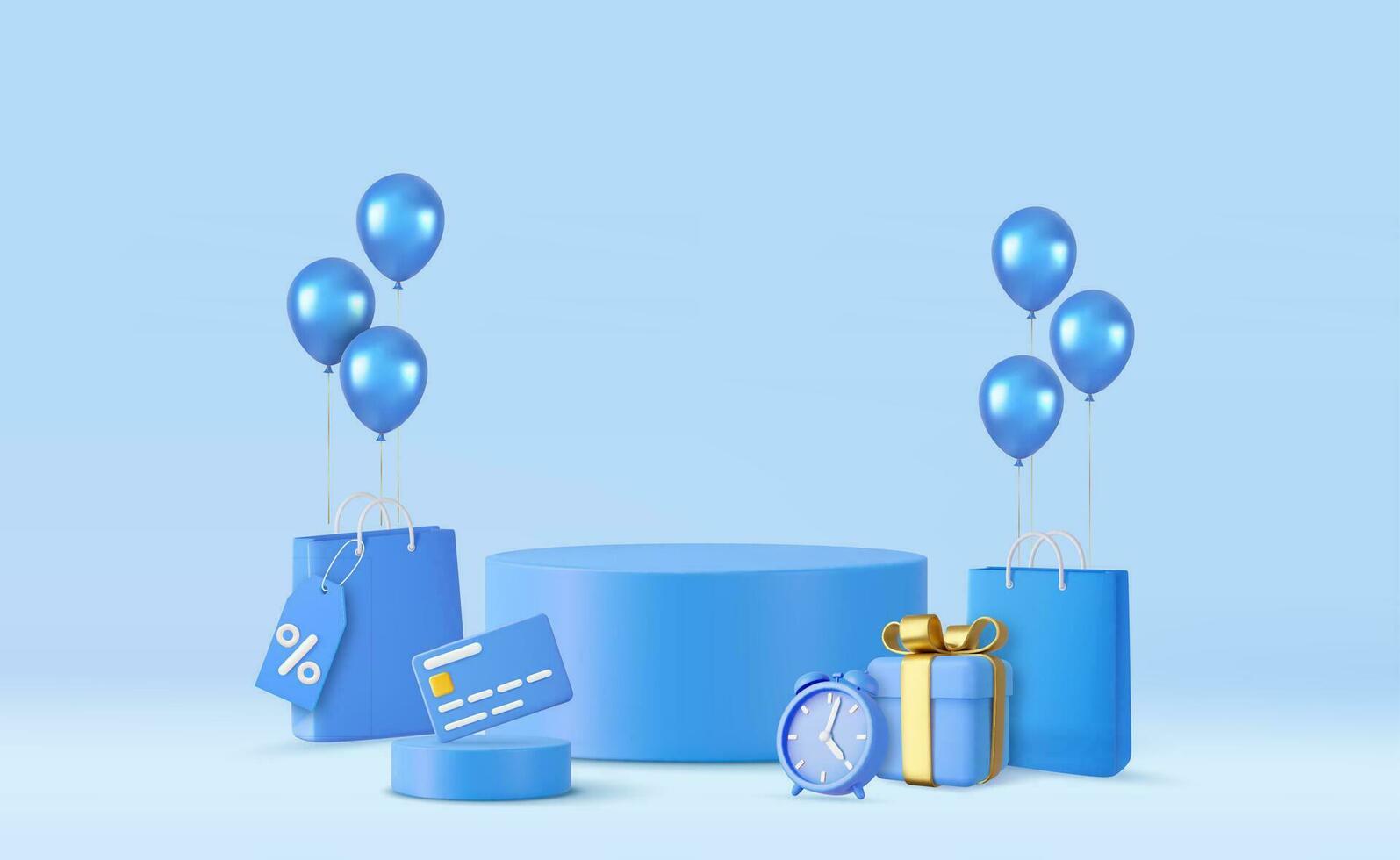 3d sale theme product display vector