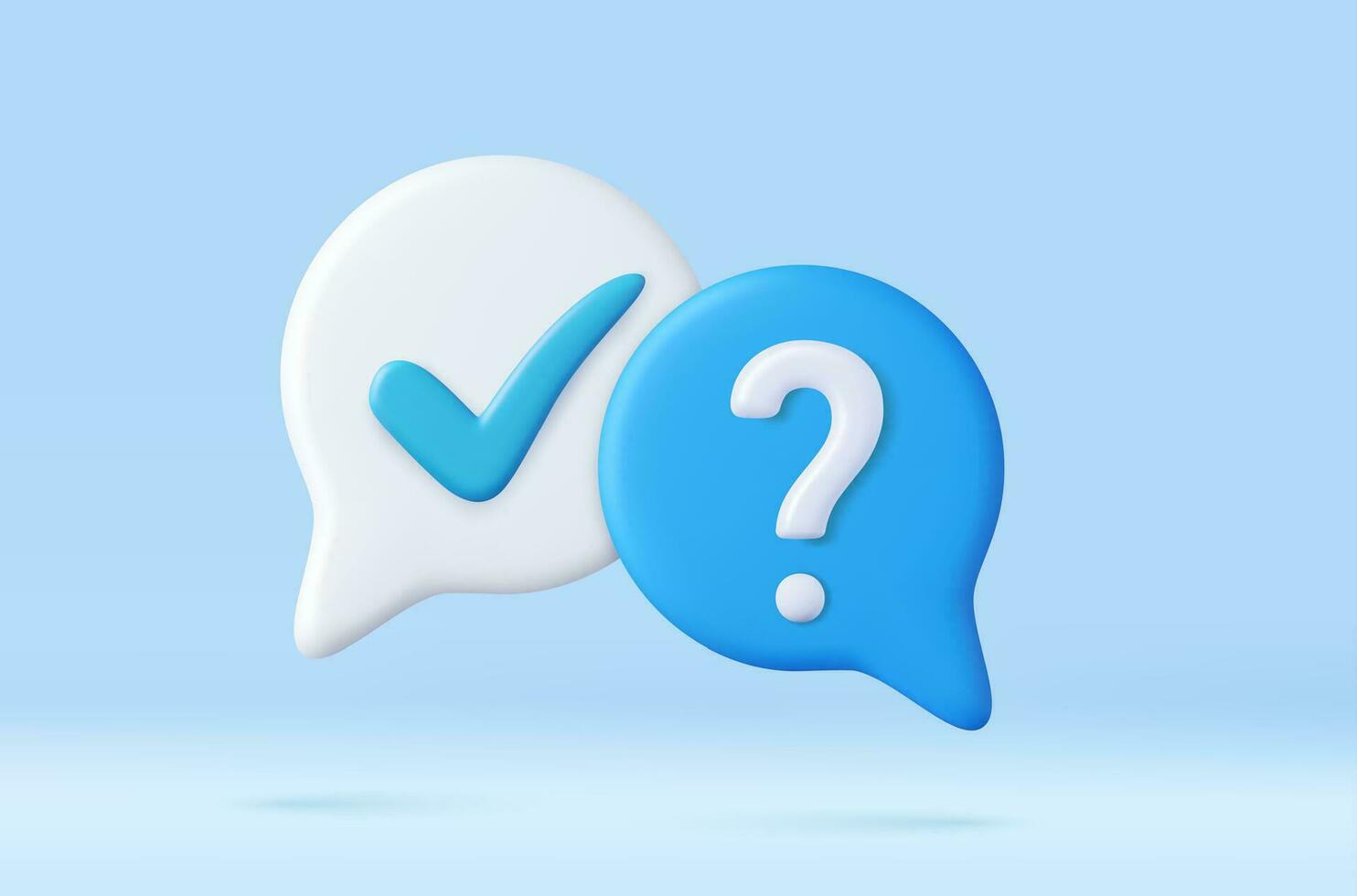 3d A survey of the reaction of speech bubbles. vector