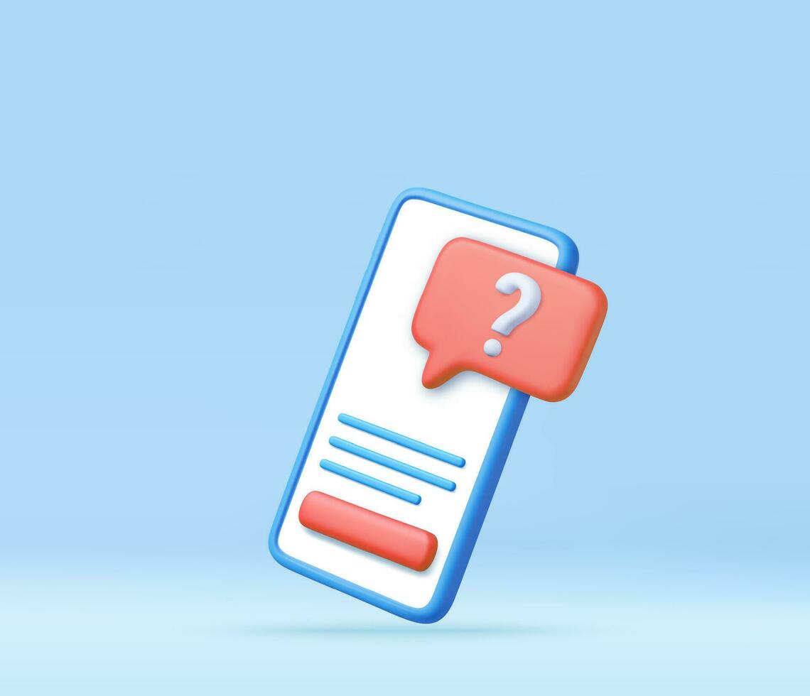 3d question mark icon and question button vector